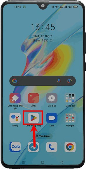 Bước 3: BƯỚC 1: MỞ CH PLAY TRÊN ĐIỆN THOẠI.