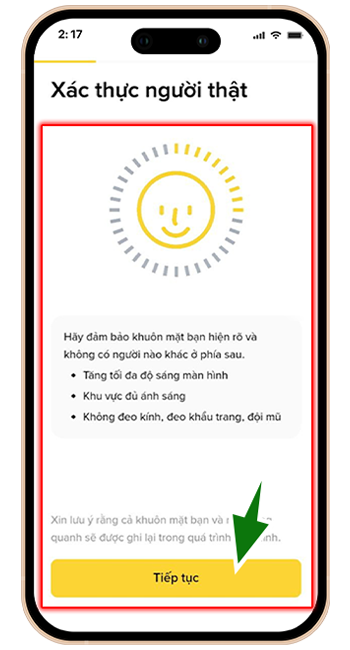 Bước 5: BƯỚC 5: XÁC THỰC KHUÔN MẶT THEO HƯỚNG DẪN VÀ CHỜ XÉT DUYỆT TỪ BINANCE.